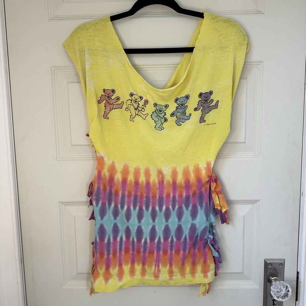 1985 Vintage Grateful Dead Band Tie Dye Dancing Bears T-Shirt Top Women SZ XS